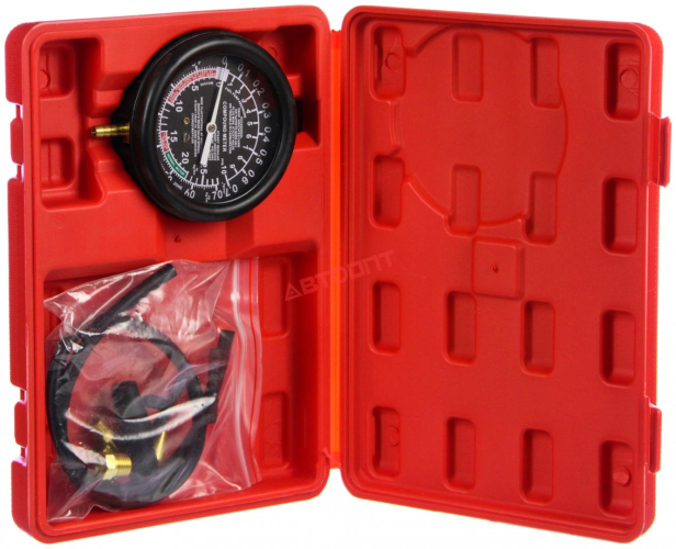 Тестер давления топлива и вакуума, в футляре (690-049) "ЕРМАК"