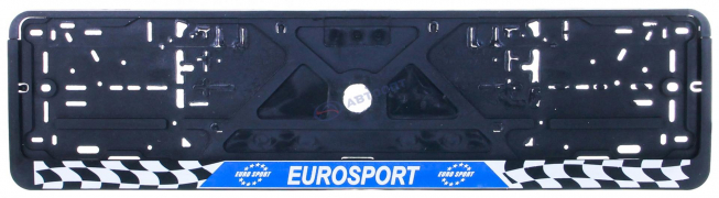 Рамка номерного знака черная с защелкой "EUROSPORT"