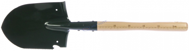 Лопата саперная + ножовка + открывалка, 63 см, деревянный черенок  (070-009) "ЕРМАК" (Китай)