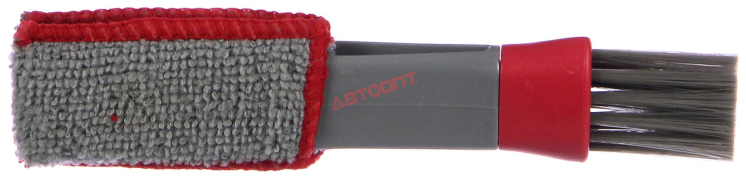 Щетка для детейлинга автомобиля, для чистки труднодоступных мест в салоне авто, серо-красный, 18см (728-045) "ЕРМАК"